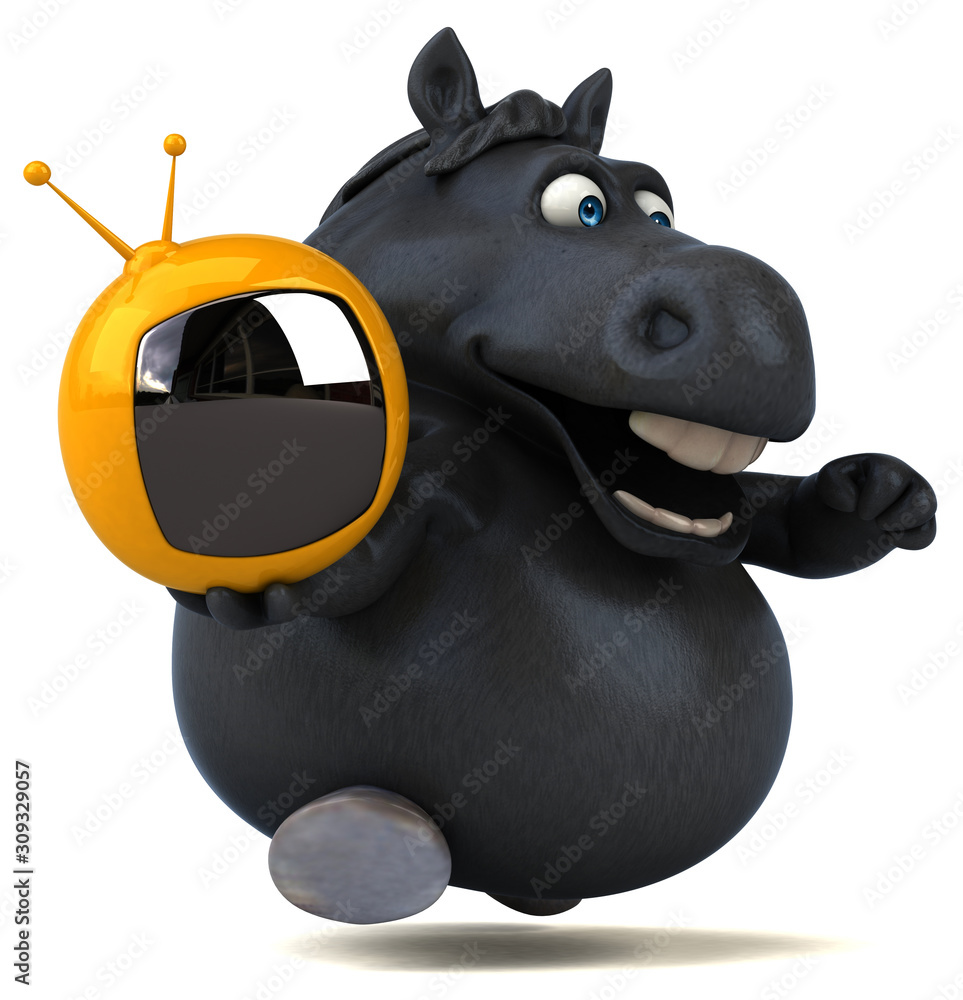 Naklejka premium Fun horse - 3D Illustration