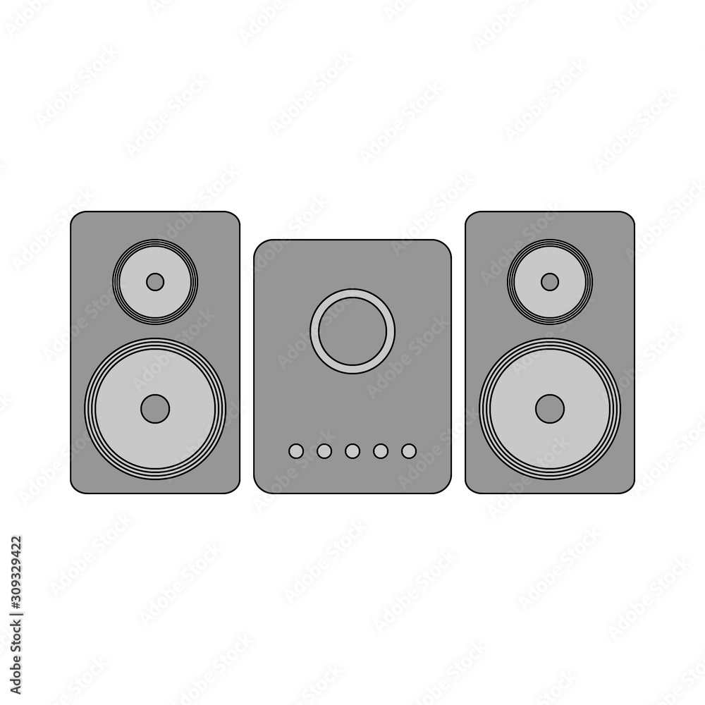 Stereo speaker system icon. Stereo speaker system icon.