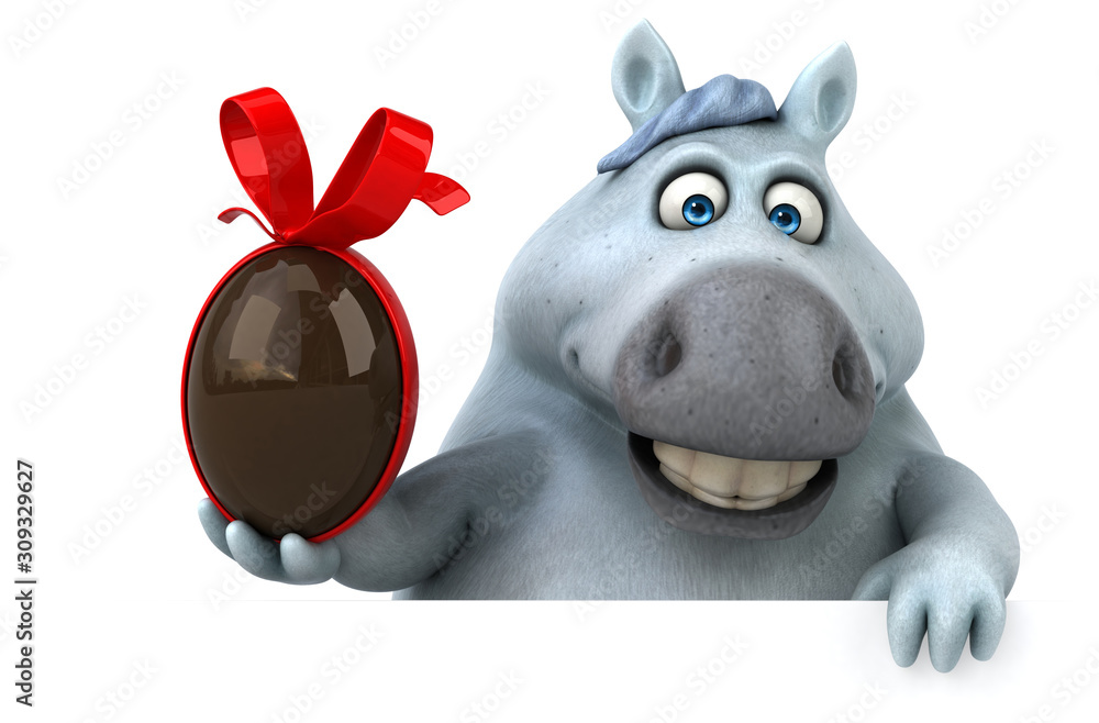 Naklejka premium Fun horse - 3D Illustration