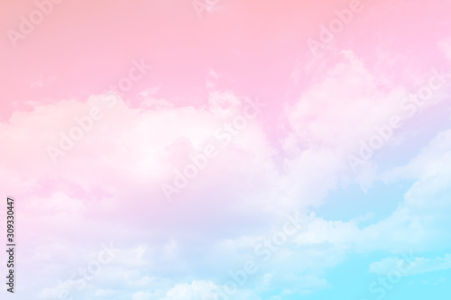 Sky and cloud background with a pastel colored