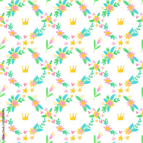 Wallpaper Mural Vector summer seamless pattern with flowers and magic elements. Torontodigital.ca