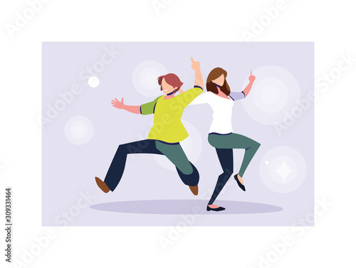 couple of people dancing in nightclub  party  dancing club  music and nightlife