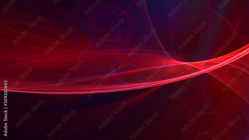 Fototapeta premium 3D rendering abstract red fractal light background