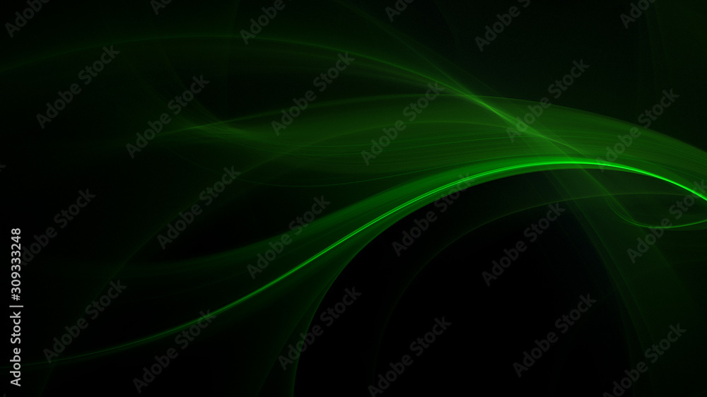 Naklejka premium 3D rendering abstract green fractal light background