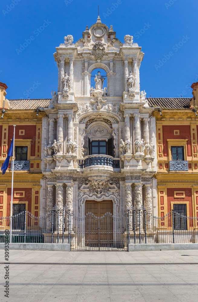 Main entrance to the San Telmo palace in Sevilla, Spain