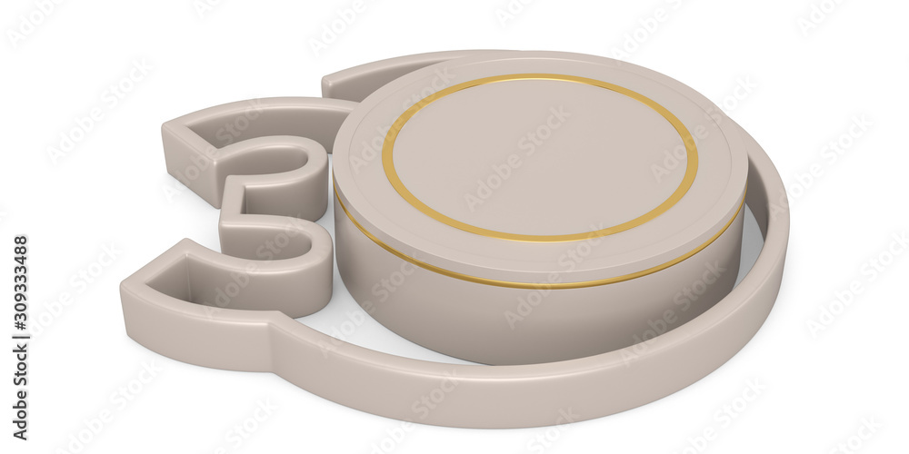 Anniversary celebration concept Podium with number isolated on white background. 3D illustration Anniversary celebration concept Podium with number isolated on white background. 3D illustration