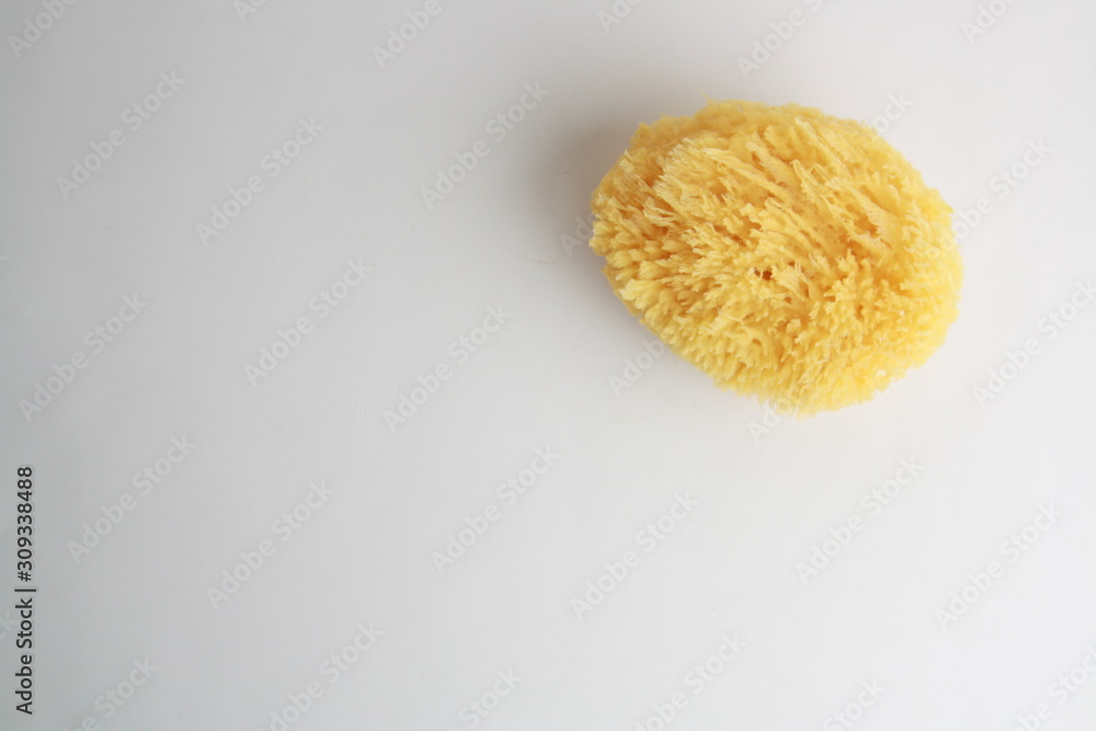 natural sponge for baby bath, yellow