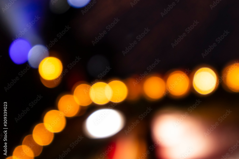 Blurry lights, abstract background, electric night city life