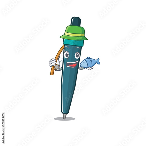 A Picture of funny Fishing fountain pen Scroll design