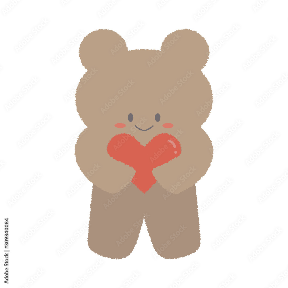 赤いハートを抱きしめるクマ Stock Vector Adobe Stock