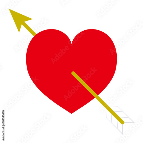 矢が刺さったハート