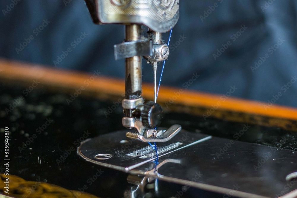  Element of a sewing machine close-up