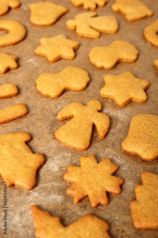 Freshly baked gingerbread cookies. Making Christmas Gingerbread Cookies Freshly baked gingerbread cookies. Making Christmas Gingerbread Cookies