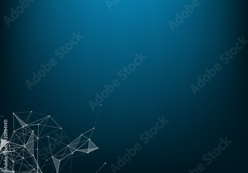 Abstract connection dots. Technology background. Network connection structure. Vector Plexus effect. © ImagineWorld
