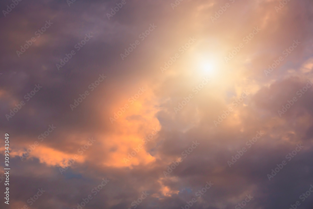 blue sky Sunset with clouds background