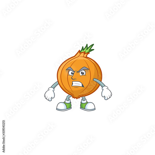 Picture of shallot cartoon character with angry face