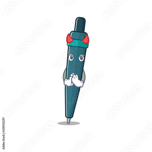 Devil Cartoon character of fountain pen Scroll design