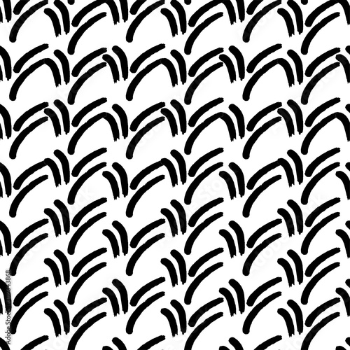 abstract brush strock organic shape seamless pattern vector ink strock black and red