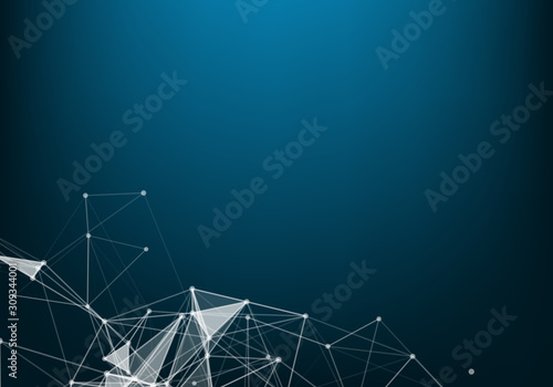 Abstract polygonal space low poly dark background with connecting dots and lines. Connection structure. Vector science background.