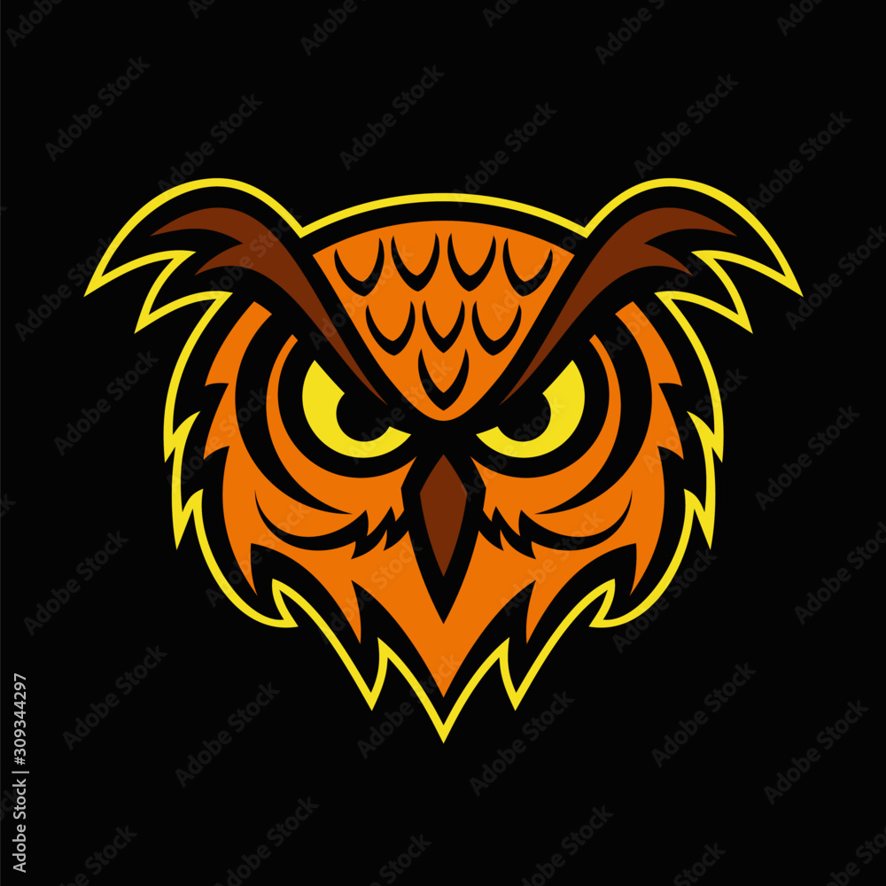 Owl Head Mascot Logo