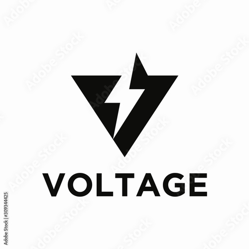 Voltage Logo stands from V letter and Flash symbol.