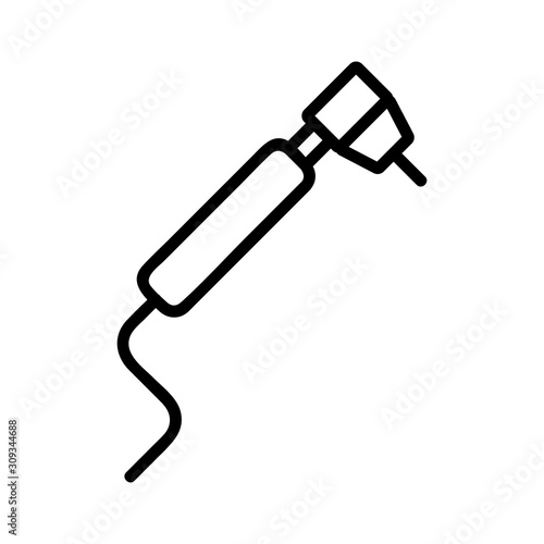 The dentist tool is an icon vector. A thin line sign. Isolated contour symbol illustration