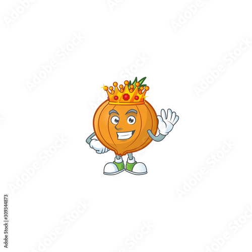 Cool King of shallot on cartoon character style