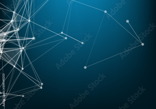 Abstract Internet connection and technology graphic design. Abstract polygonal space low poly dark background with connecting dots and lines.