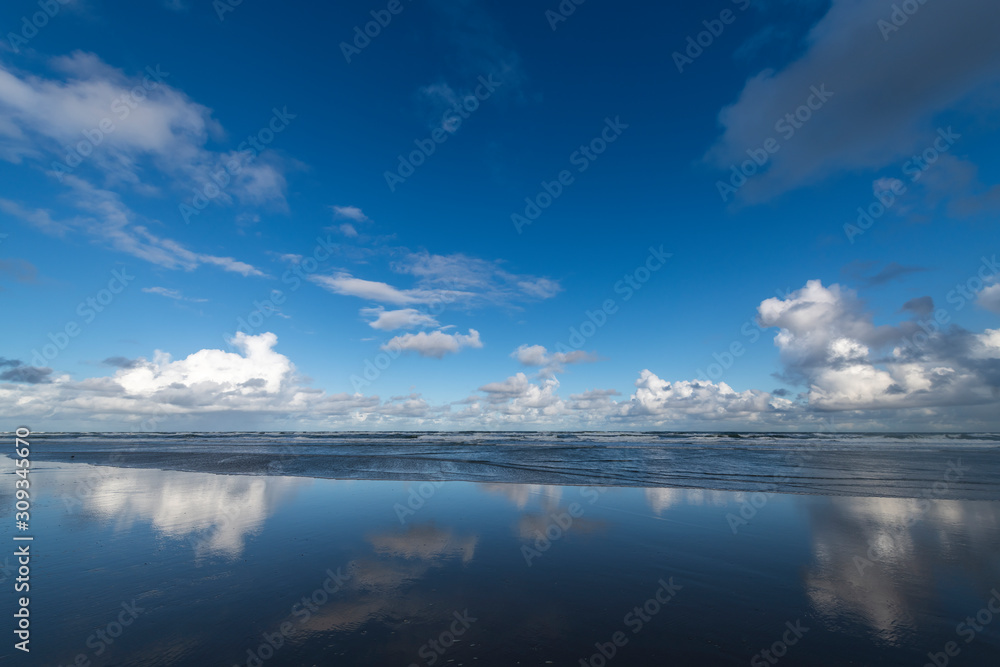 Blue reflection of skies in water . Blue reflection of skies in water .