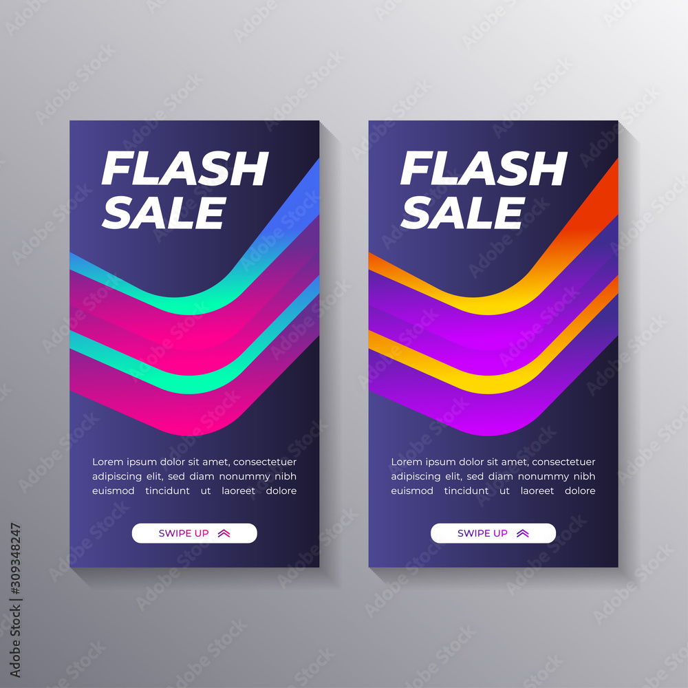 Obraz premium flash sale mobile banner template design, gradient modern special offer