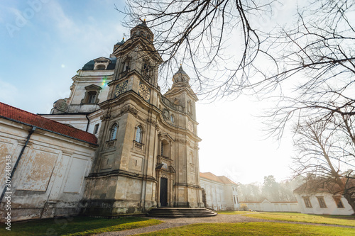 Pazaislis Monastery church in Kaunas, Lithuania. Sunny autumn day. photo