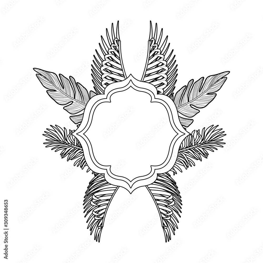 Fototapeta premium Isolated tropical leaves vector design