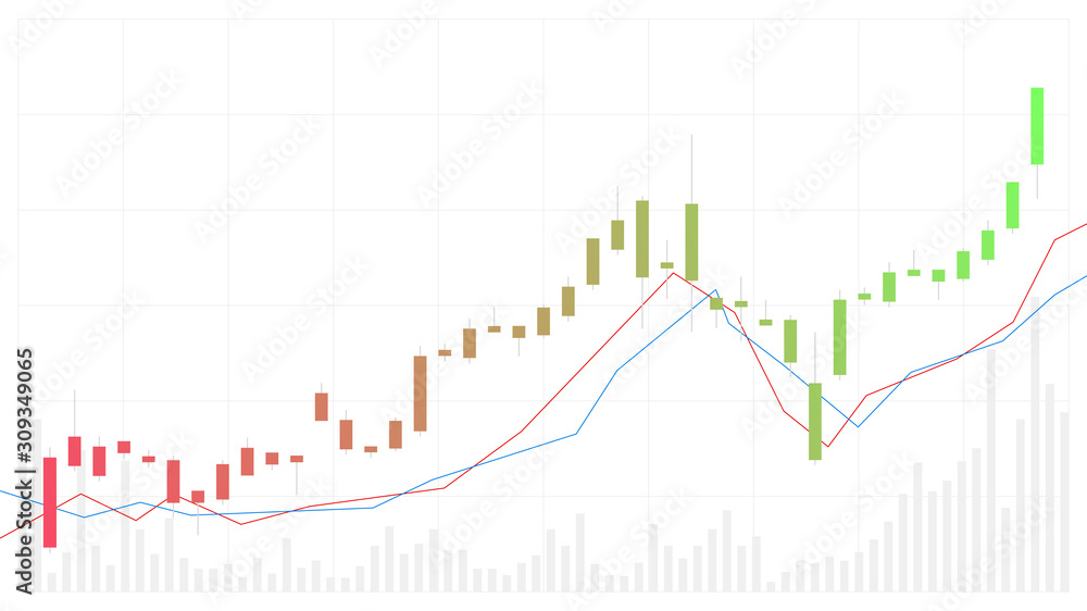 Candle stick chart stock market background