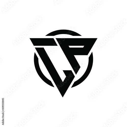 LP PL Triangle Logo Circle Monogram Design Vector Super Hero Concept