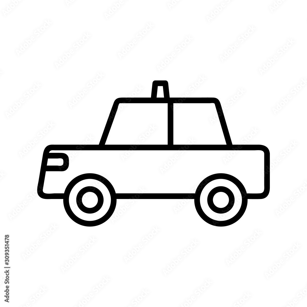 Police caricon vector. A thin line sign. Isolated contour symbol illustration