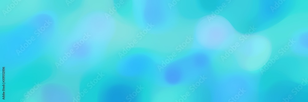 Fototapeta soft blurred horizontal background with medium turquoise, baby blue and sky blue colors and space for text