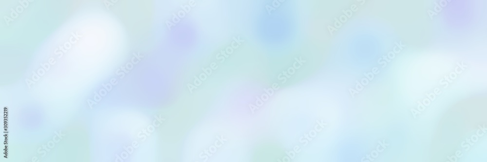 blurred bokeh horizontal background with lavender, light cyan and alice blue colors and space for text