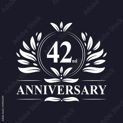 42 years Anniversary logo, luxurious 42nd Anniversary design celebration. photo