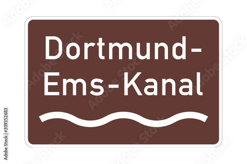 Dortmund Ems canal sign  photo