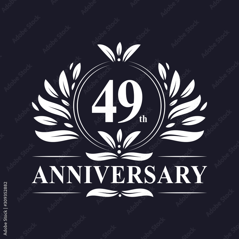 49 years Anniversary logo, luxurious 49th Anniversary design celebration. 49 years Anniversary logo, luxurious 49th Anniversary design celebration.
