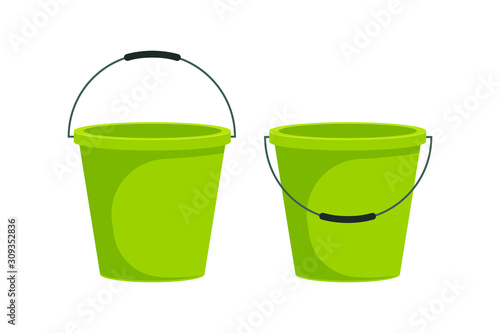 Bucket vector illustration in flat design  isolated on white background
