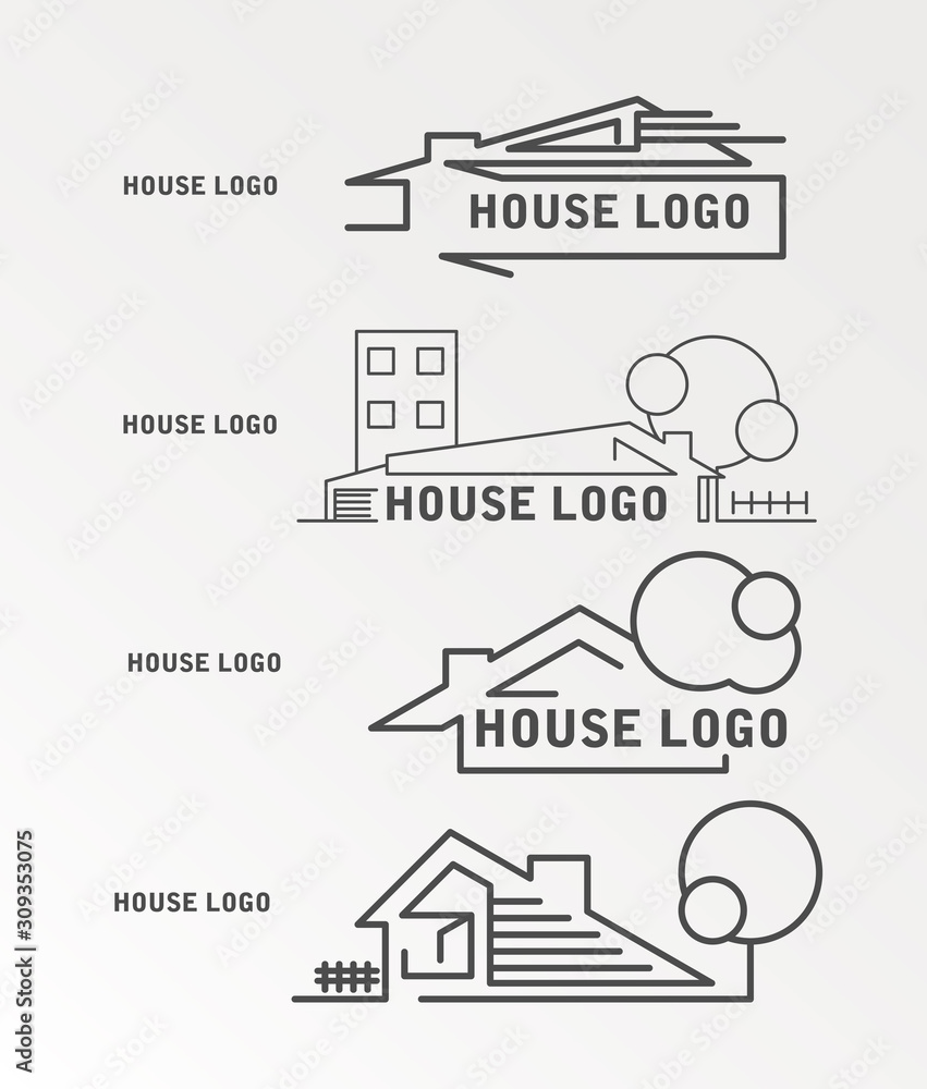 Fototapeta premium House Logo Template Design, Emblem, Concept Design, Creative Symbol, Icon.Set