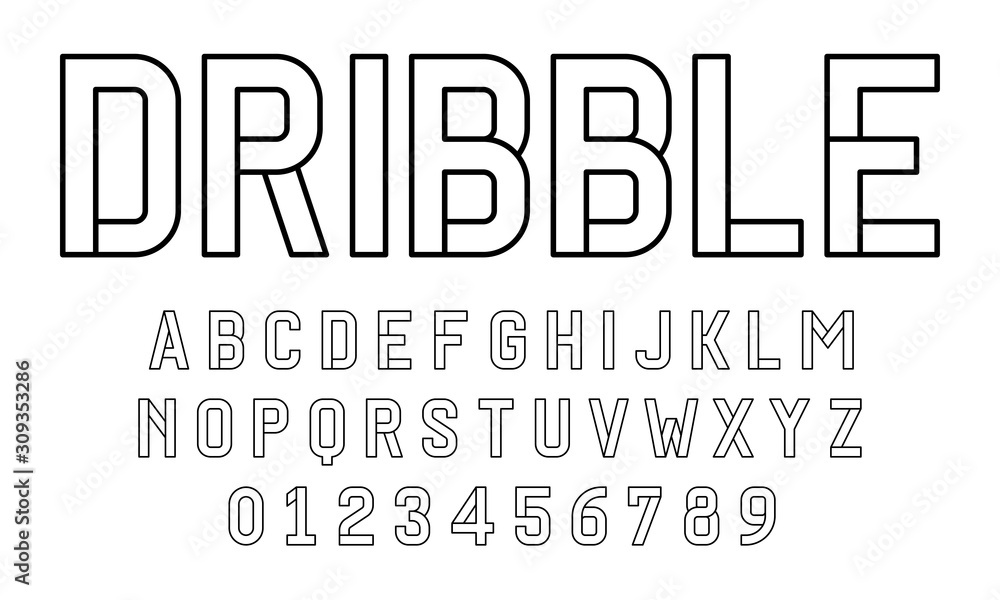 Set of alphabets font letters and numbers modern abstract design with lines vector illustration Set of alphabets font letters and numbers modern abstract design with lines vector illustration