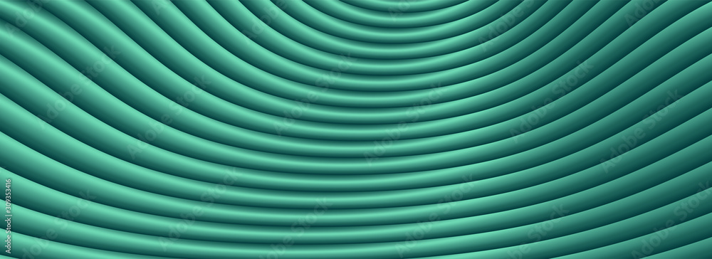 Turquoise abstract gradient zig zag background with lines. Fabric waves vortex print.