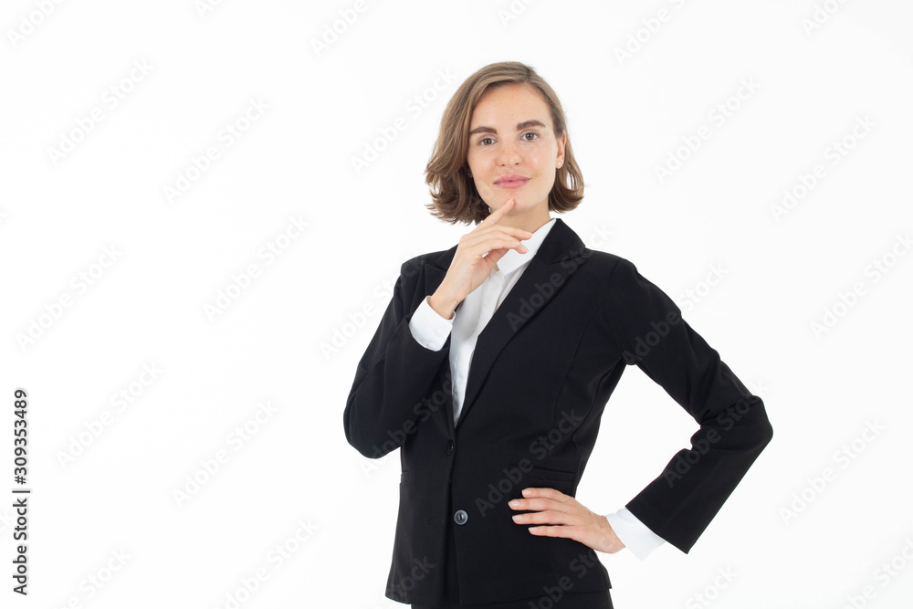 Portrait of young business woman on white isolated background. Portrait of young business woman on white isolated background.