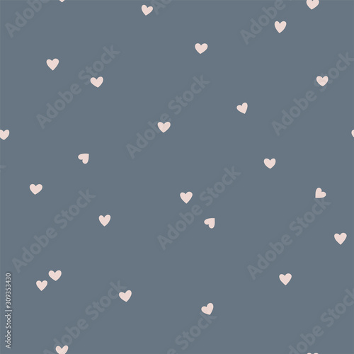 Vector seamless pattern with little hearts. Creative scandinavian childish background for Valentine's Day. Neutral hearty backdrop for wrapping paper, textile, fabric, card making.