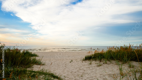 Sandy beach of Jurmala famous international resort in Baltic region of Eastern Europe  Latvia