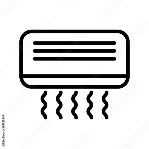 Air conditioner icon vector. A thin line sign. Isolated contour symbol illustration