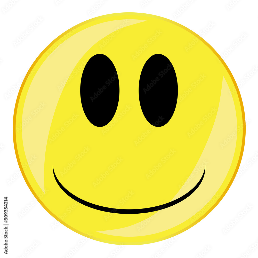 Fototapeta premium Glum Smile Face Button Isolated