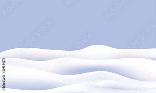 Snowy landscape. Snow background. Vector illustration of winter decoration.